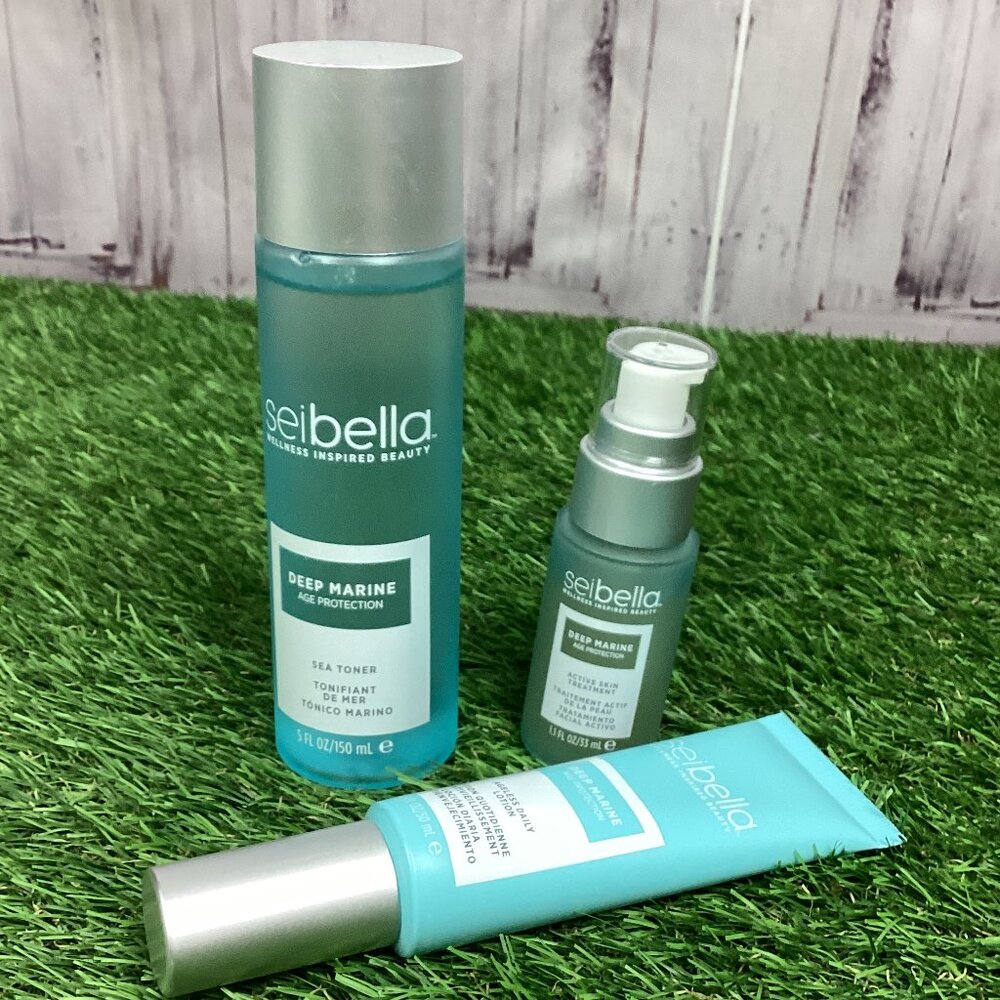 Sei Bella Deep Marine Toner, Active Skin Treatment and Lotion